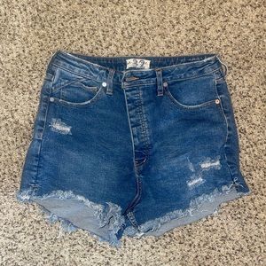 High Waist Jean Shorts